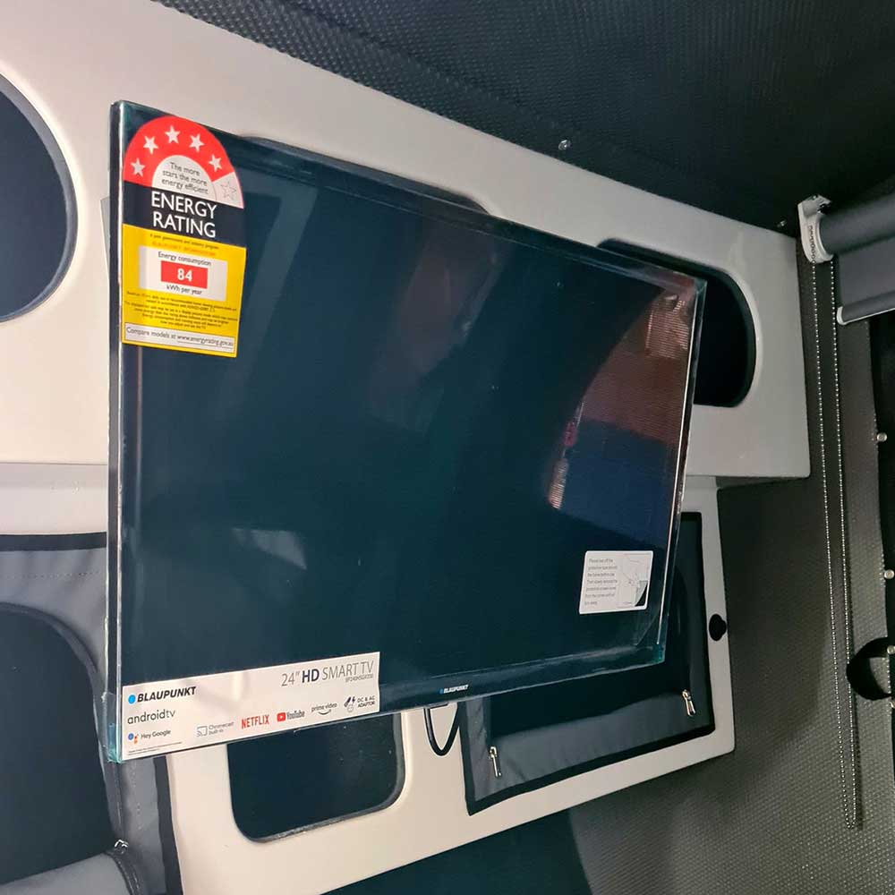 Camper storage upgrades - tv